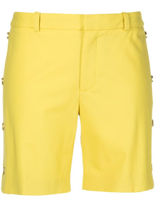 Side-button tailored shorts - Yellow