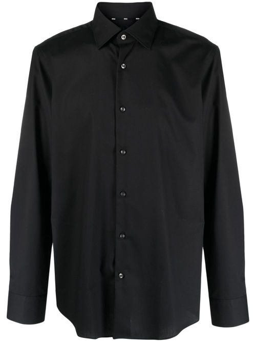 Classic-collar poplin shirt - Black