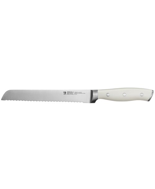 "Forged Accent 8"" Bread Knife with Handle - Stainless Steel Blade and White Handle"