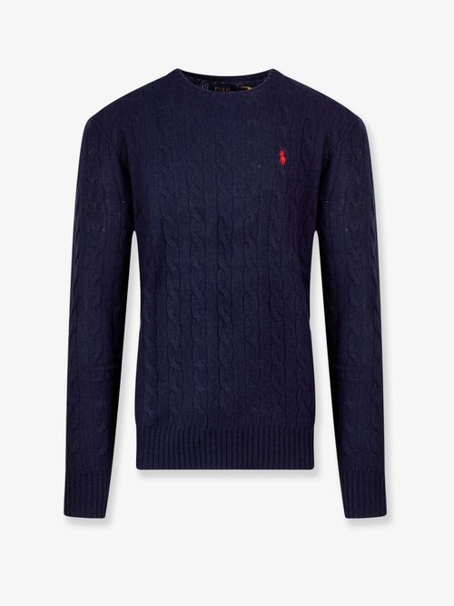 Cable-Knit Wool and Cashmere Sweater — Navy