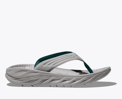 HOKA Men's ORA Recovery Flip Shoes in Stellar Grey/Oceanic
