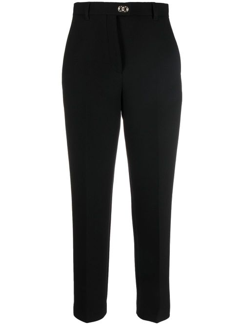 Cropped tapered trousers - Black