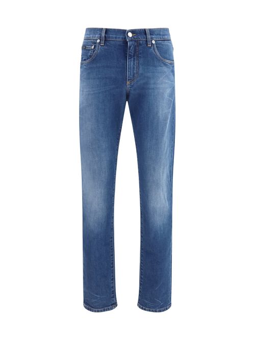 DG Logo Slim Stretch Jeans — Blue