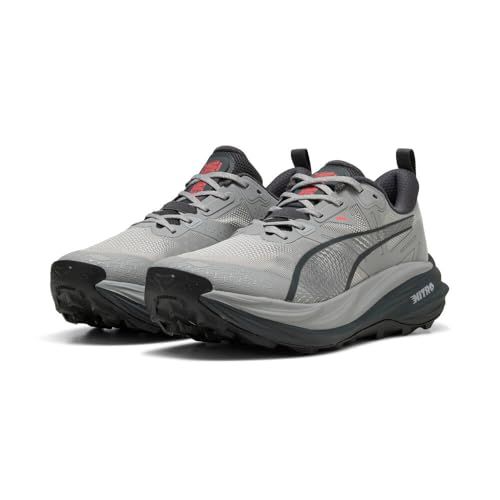 PUMA Men's Voyage Nitro 4 Trail Running Shoes, Gray Echo-Red Glamour
