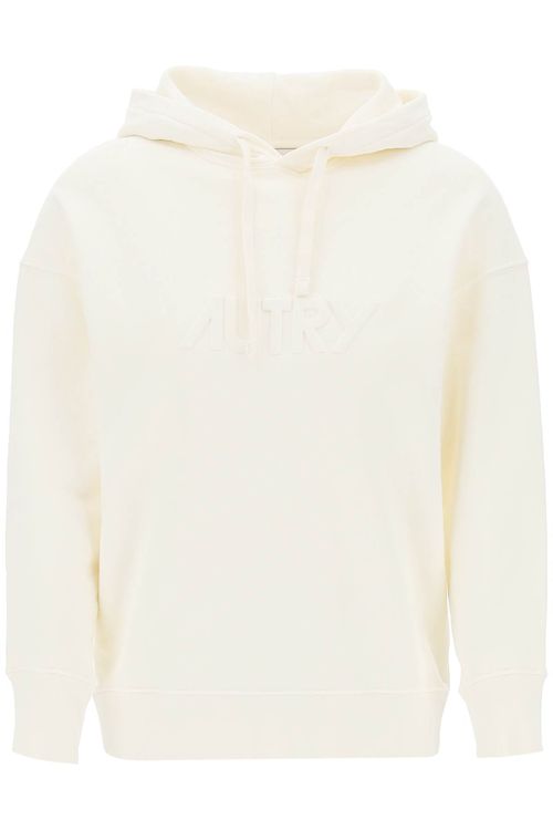 -Felpa Con Cappuccio E Logo In Rilievo-Donna