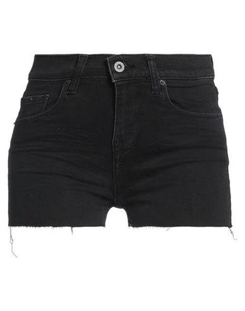 Brian Dales Woman Denim shorts Black Size 25 Cotton, Elastane