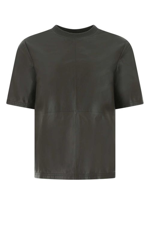 Leather T-shirt — Brown