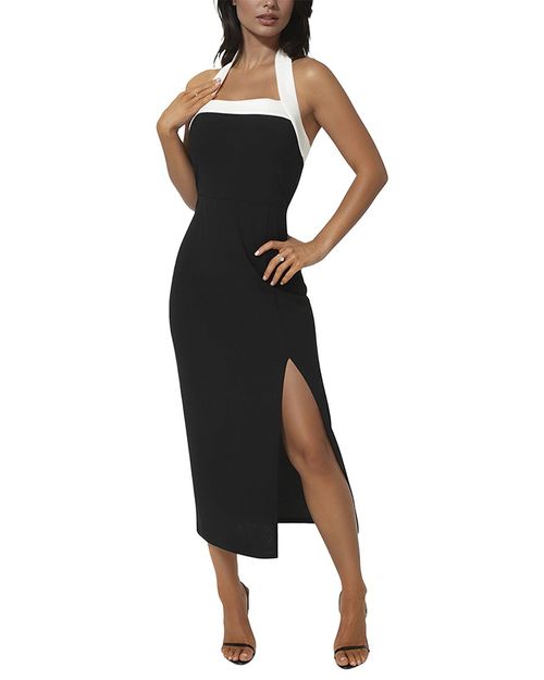 Solid Sleeveless Midi Dress