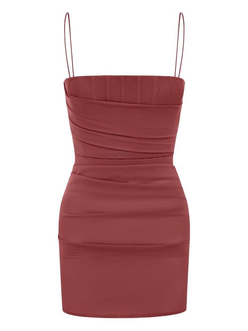 Alex Perry draped mini dress - Orange