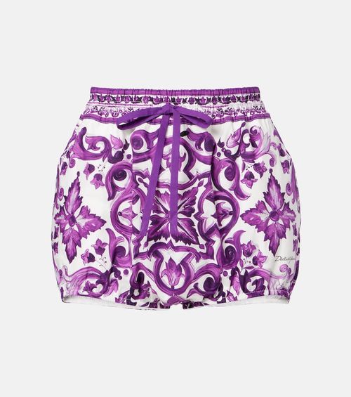 Majolica cotton poplin shorts