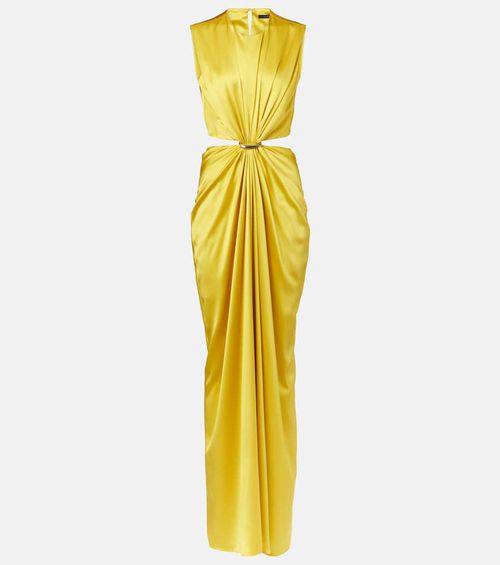 Panaro draped cutout silk maxi dress