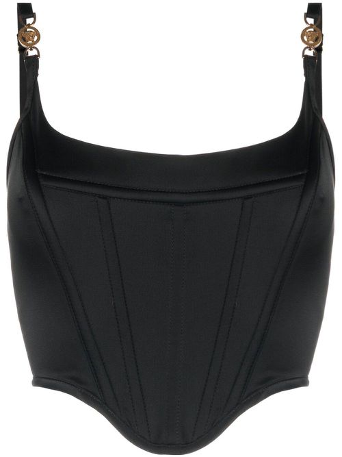 Medusa detail corset top - Black