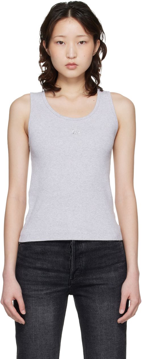 Gray Baby Fox Ribbed Tank Top