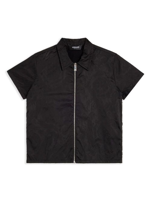 Front-zipped shirt - Black