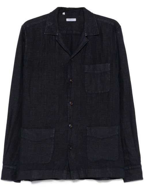 Navy Blue Long Sleeve Overshirt