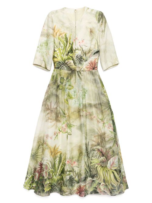 Printed midi dress - Green