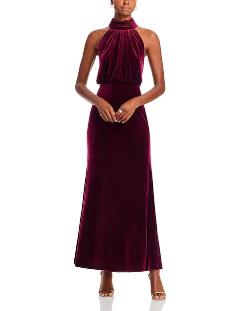 Mock Neck Blouson Gown