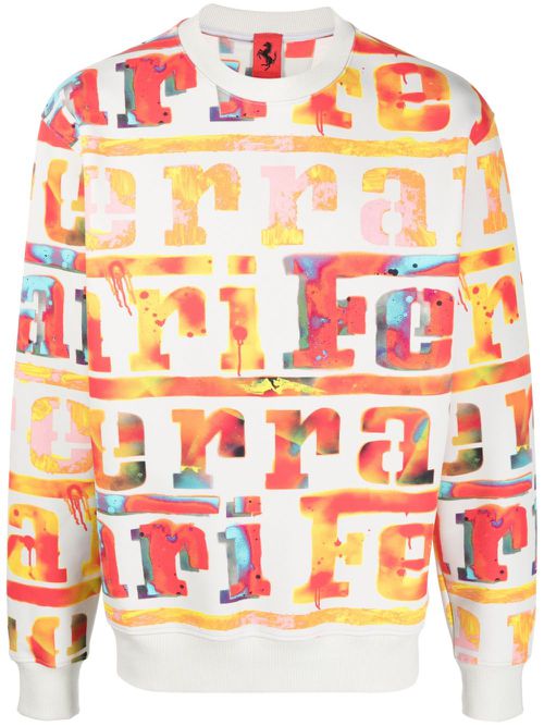 Graffiti logo-pattern sweatshirt - Grey