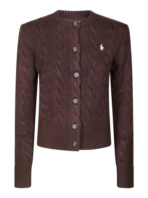 Cardigan braids with buttons and logo