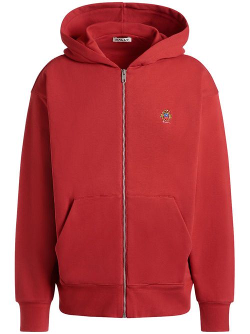 Embroidered-logo hoodie