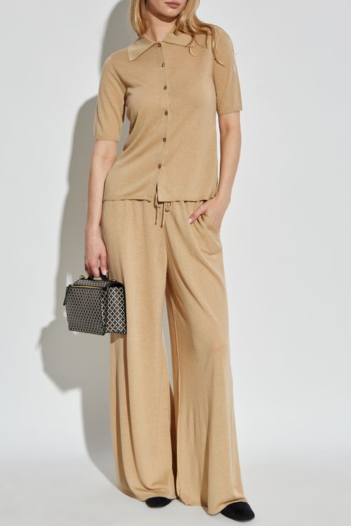 "Dotta" Short-sleeved Cardigan, Women's, Beige