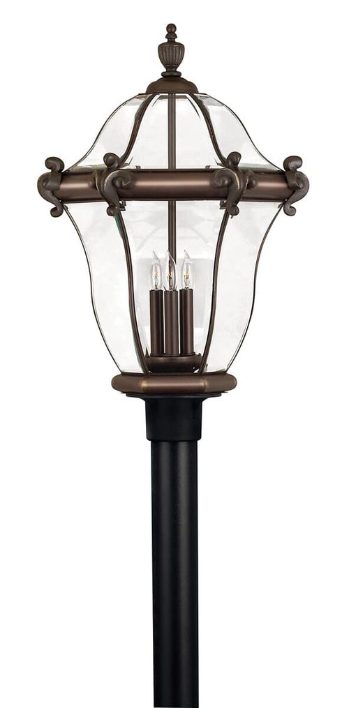 Copper Bronze LED Post Top Pier Mount from the San Clemente Collection