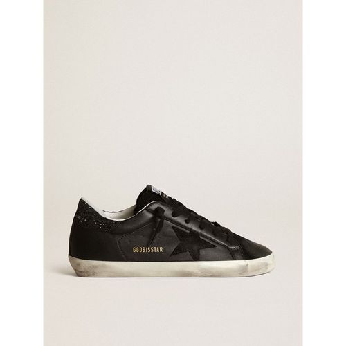 Golden Goose - Women's Super-star In Black Nappa With Black Star And Glitter Heel Tab, Woman
