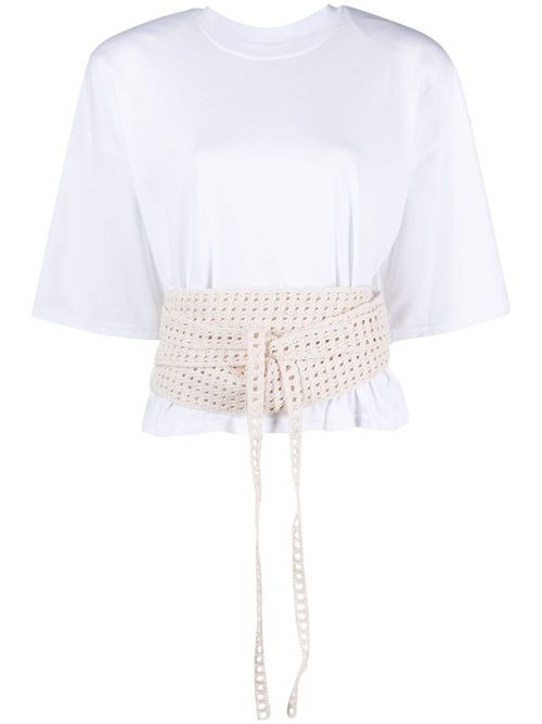 Turso crochet-wrapping T-shirt - White