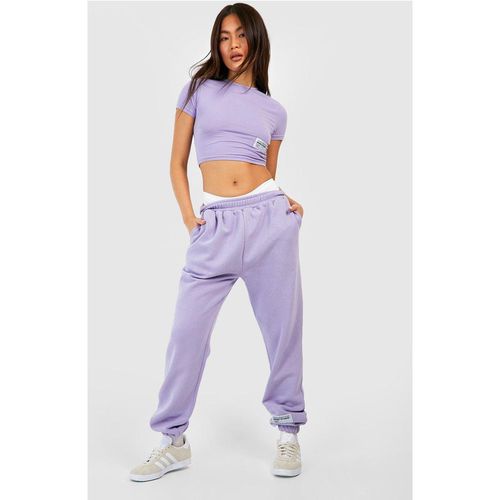 Womens Dsgn Studio Fitted T-Shirt And Jogger Tracksuit - Purple - S, Purple
