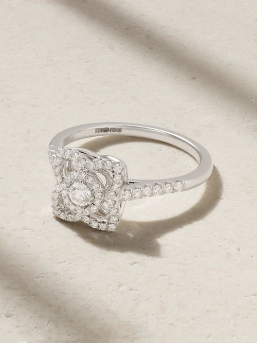 Enchanted Lotus 18-karat White Gold Diamond Ring - 52