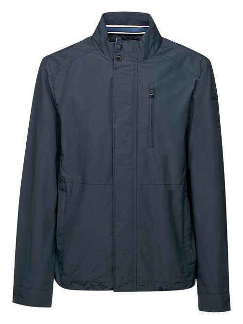 Zip-fastening button-detail jacket - Blue