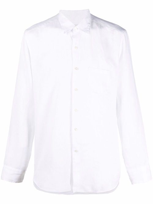 Pointed-collar button-up shirt - White