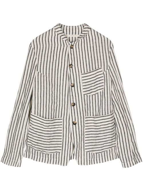 Stripe-pattern jacket - White