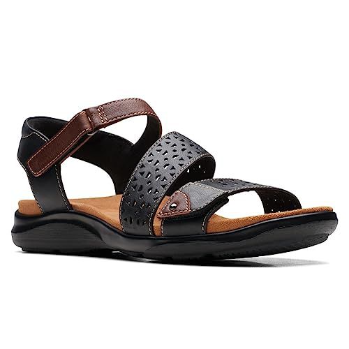 Clarks Women's Kitly Way Sandals, Tan Leather, 