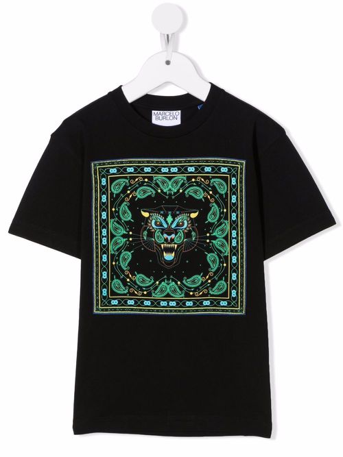 Bandana Tiger printed T-shirt - Black