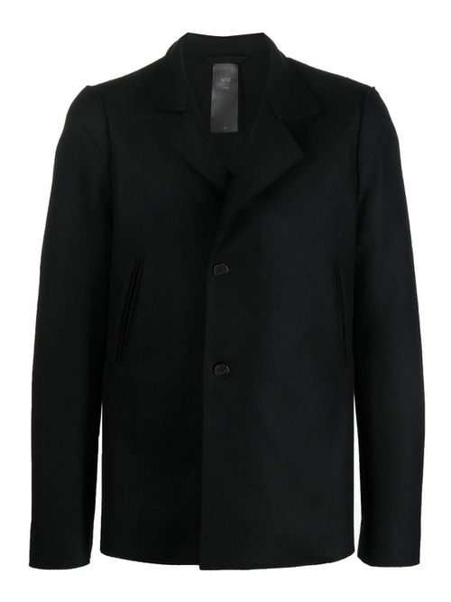 Double-breasted cotton-wool blazer