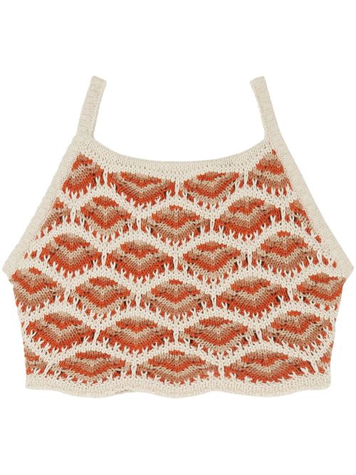Hawa Mahal crochet-knit top - Neutrals
