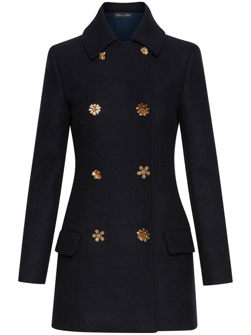 Button-detail blazer dress - Blue