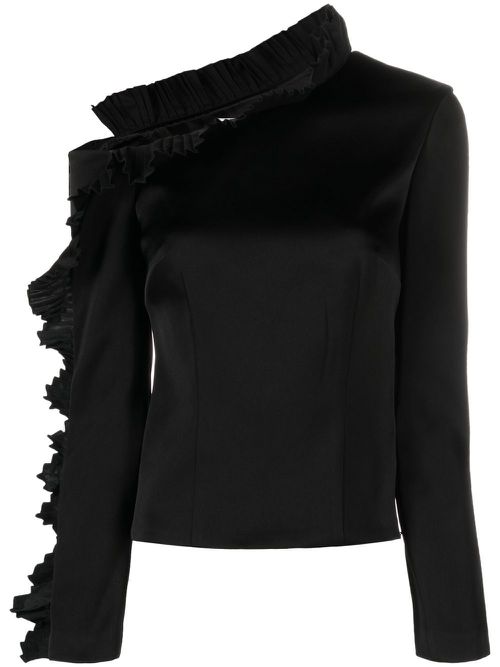 Isabel ruffle-detail top - Black