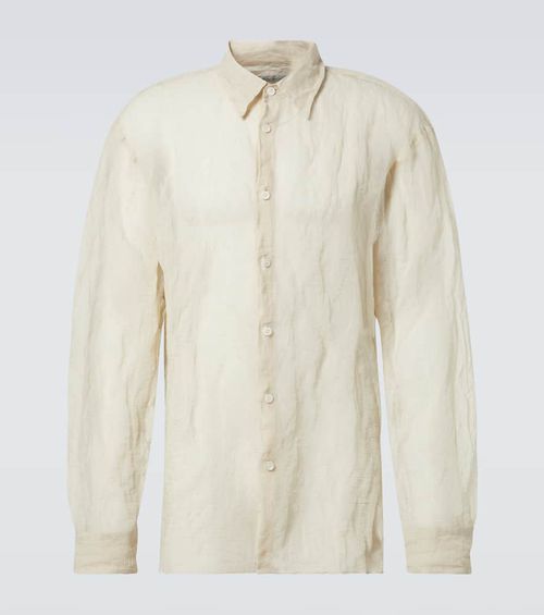 Cotton and silk-blend lamé shirt