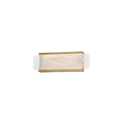 Natural Aged Brass LED Bathroom Vanity Light from the Celine Collection