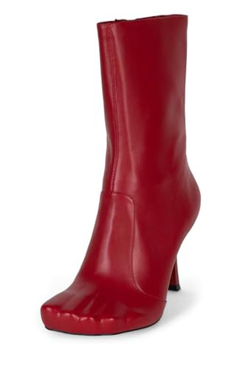 Jeffrey Campbell Visionary Red Pointed Toe Stiletto Heeled Ankle Fashion Boots