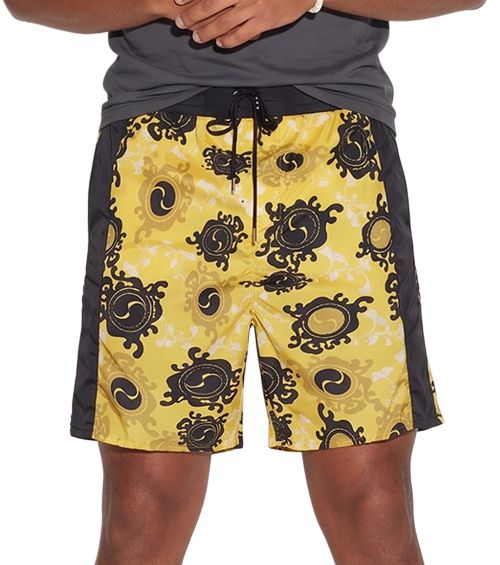 Yellow Printed Swim Shorts