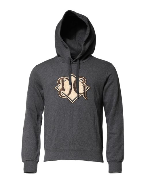 Logo-Embroidered Hoodie — Gray