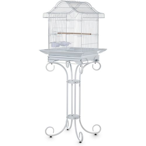 Garvee Decorative Metal Bird Cage with Stand, 57.3” Tall Spacious Aviary with Portable Handle, Removable Tray, 4 Bowls & Perches, Split Design for Parrots, Canaries, Budgie