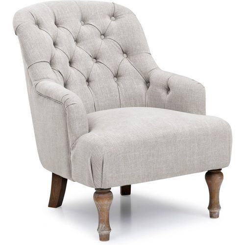 Bianca Linen Armchair | Wooden Legs | Grey, Cream, Charcoa