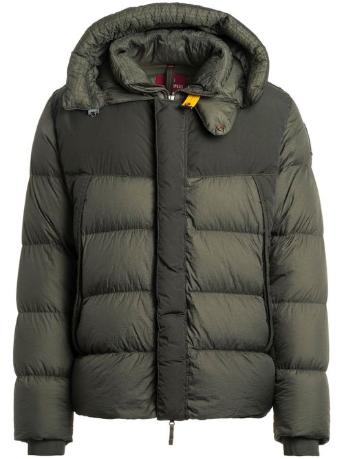 Logo-patch hooded jacket - Green