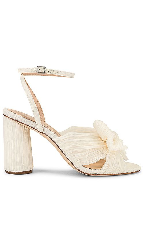 Loeffler Randall Camellia Pleated Bow Heel in White. -  6.5 also in
