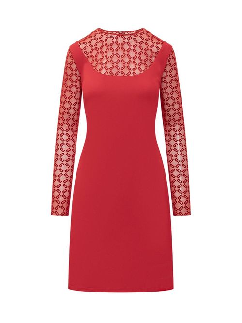 Monogrammed Sheer Panelled Dress