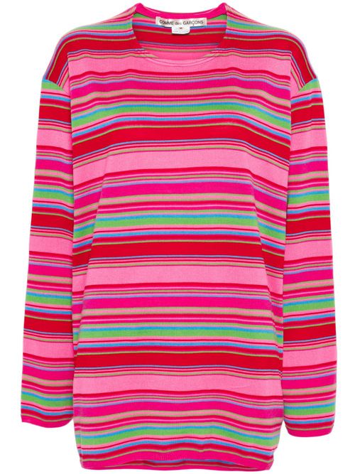 Drop-shoulder striped jumper - Pink